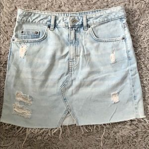 Faded Denim Skirt